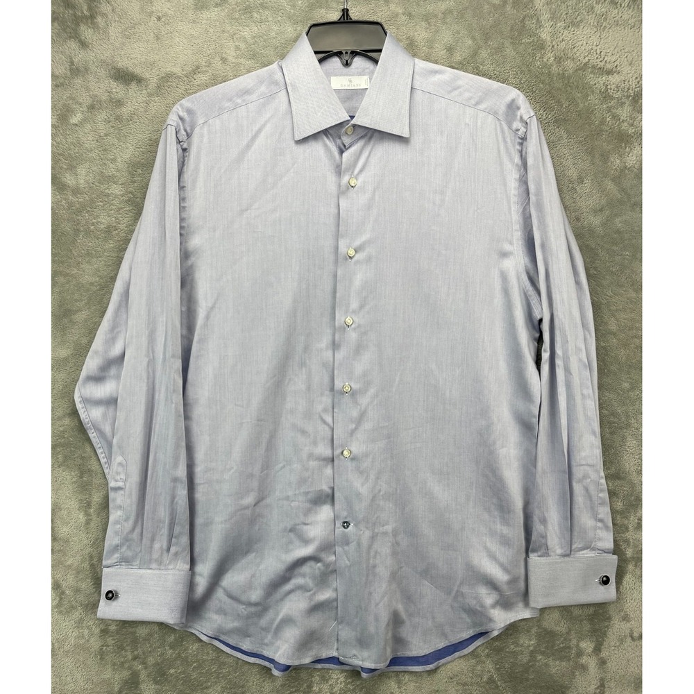 Damiani Men's‎ Dress Shirt 16.5 EU 42 Light Blue French Cuffs Made in Italy